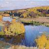 Золотая осень на реке Пьяна. Этюд